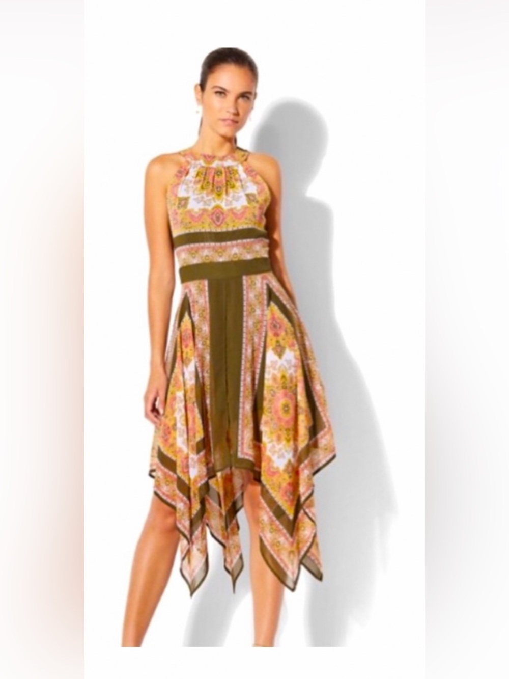 BOHO Scarf Print Halter Handkerchief Hem Romper Dress Sz S
Broomstick/Festival
